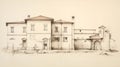 Silvio Franchi\'s Drawing Of An Old House: A Classic Deconstructivist Architecture Sketch