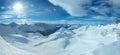 Silvretta Alps winter view (Austria). Panorama.