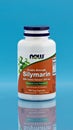 Silymarin milk thistle extract capsules in the jar. dietary supplement editorial photo