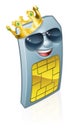 Sim Card Cool King Mobile Phone Cartoon Mascot Royalty Free Stock Photo