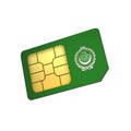 SIM Card with Flag of Arab League  A concept of Arab League Mobile Operator Royalty Free Stock Photo