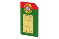 SIM card with flag of Portugal