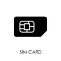 SIM card icon symbol flat style vector illustration