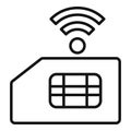 Sim card internet icon outline vector. Router storage