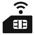 Sim card internet icon simple vector. Router storage