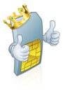 Sim Card Mobile Phone King Cartoon Mascot Royalty Free Stock Photo