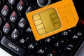 Sim card on smart phone Royalty Free Stock Photo