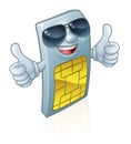 Sim Card Thumbs Up Cool Shades Cartoon Mascot Royalty Free Stock Photo