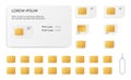 Sim card types icon set and sim tool isolated. Cellular phone card - Normal, Mini, Nano. Smart cellular wireless
