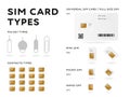 SIM card types infographics in flat style