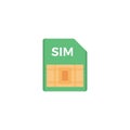 Sim card vector flat colour icon Royalty Free Stock Photo
