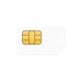 Sim card vector illustration. Chip mobile symbol. Isolated on white background