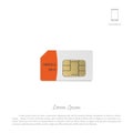 SIM card on a white background. Object of smartphone to make cal