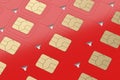 SIM cards arranged in a row. 3D rendering illustration Royalty Free Stock Photo