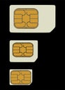 Sim cards collection, classic, micro and nano.