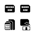 Sim Cards. Simple Related Vector Icons Royalty Free Stock Photo