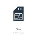 Sim icon vector. Trendy flat sim icon from electronic devices collection isolated on white background. Vector illustration can be Royalty Free Stock Photo