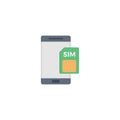 Sim vector flat colour icon Royalty Free Stock Photo