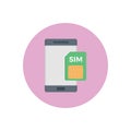 Sim vector flat colour icon Royalty Free Stock Photo