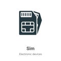Sim vector icon on white background. Flat vector sim icon symbol sign from modern electronic devices collection for mobile concept Royalty Free Stock Photo