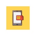 Sim vector flat colour icon Royalty Free Stock Photo