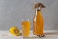 SIMA - a drink obtained by fermentation of lemon and yeast at home. Royalty Free Stock Photo