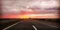 The Simanovci-Belgrade highway at dusk Royalty Free Stock Photo