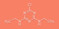 Simazine herbicide molecule. Skeletal formula. Royalty Free Stock Photo