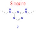 Simazine herbicide molecule. Skeletal formula. Chemical structure Royalty Free Stock Photo