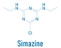 Simazine herbicide molecule. Skeletal formula. Chemical structure Royalty Free Stock Photo