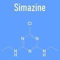 Simazine herbicide molecule. Skeletal formula. Chemical structure Royalty Free Stock Photo
