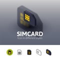 Simcard icon in different style Royalty Free Stock Photo