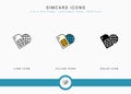 Simcard icons set vector illustration with solid icon line style. Phone nano chip concept. Royalty Free Stock Photo