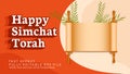 Simchat Torah Scroll bible Symbols of Jewish Text Effect Font Type Royalty Free Stock Photo