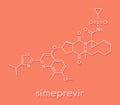 Simeprevir hepatitis C virus HCV drug molecule. Skeletal formula.