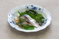 Simesaba, japanese salted and vinegared mackerel Royalty Free Stock Photo