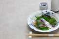 Simesaba, japanese salted and vinegared mackerel Royalty Free Stock Photo