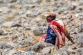 Park scout with rifle in Simien Mountain, Ethiopia Royalty Free Stock Photo