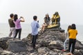 SIMILA BEACH, SONGKLA, THAILAND-Oct 24, 2015: People shooting wi