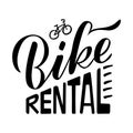 Bike rental hand drawn emblem