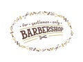 Barbershop for gentlemen only lettering with icons