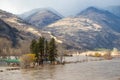 Flooding in the Similkameen Valley in British Columbia, Canada Royalty Free Stock Photo
