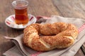 Simit and tea Royalty Free Stock Photo