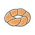 simit turkish bagel cuisine color icon vector illustration