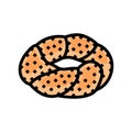 simit turkish bagel cuisine color icon vector illustration