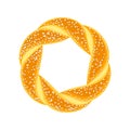 Simit turkish bread with sesame seeds. Bakery product vector.