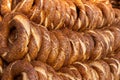 Simit. Turkish pastry bagel fast food or snack