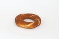 Simit, widely know as turkish bagel, on a white background Royalty Free Stock Photo