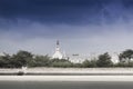 Simle abstract shot of an old castle on a small island near Le C Royalty Free Stock Photo