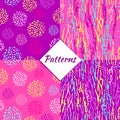 Simless pattern made from random lines, blots, and brush strokes. Random chaotic lines and spots. Royalty Free Stock Photo